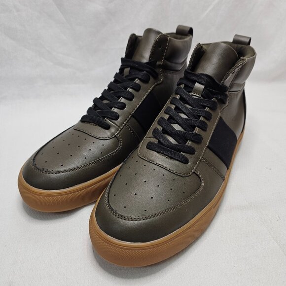Abound Mr Jared Designer High Top Sneaker Shoe Trainer Olive Black Men's Size 10 - Picture 4 of 12